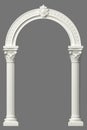 Classic antique arch portal with columns in room Royalty Free Stock Photo