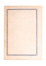 Classic antique book cover empty inside, blank old retro book frame, dated design. Elegant geometric border, worn out