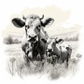 Vintage Engraved Cows - Unique & Eye-Catching Design