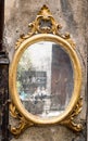 Classic antique mirror with gilded frame Royalty Free Stock Photo