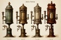 Classic antique water pump Water pump Light brown background Illustration Old Generative Ai Royalty Free Stock Photo