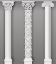 Classic antique white columns in vector graphics Royalty Free Stock Photo