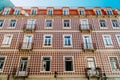 Classic Apartment Building Block Exterior Facade In Lisbon