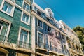 Classic Apartment Building Block Exterior Facade In Lisbon