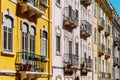 Classic Apartment Building Block Exterior Facade In Lisbon