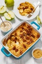 classic apple crisp with oats and pecan nuts Royalty Free Stock Photo