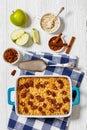 classic apple crisp with oats and pecan nuts Royalty Free Stock Photo