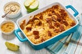 classic apple crisp with oats and pecan nuts Royalty Free Stock Photo