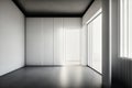 A classic arcade entrance to an empty white room with ornate architecture and interior design, inviting visitors indoors, made Royalty Free Stock Photo