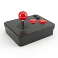 Classic arcade-style joystick controller with red buttons and joystick Royalty Free Stock Photo