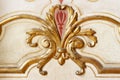 Classic architecture ornament wall decoration detail. Golden ton