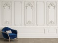 Classic armchair in classic interior with copy space Royalty Free Stock Photo