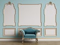 Classic armchair in classic interior with copy space Royalty Free Stock Photo