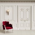 Classic armchair in classic interior with copy space Royalty Free Stock Photo