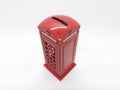 Classic Artistic Luxury Retro Vintage Red Telephone Booth Piggy Bank Model in White Isolated Background 03 Royalty Free Stock Photo