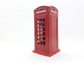 Classic Artistic Luxury Retro Vintage Red Telephone Booth Piggy Bank Model in White Isolated Background 07 Royalty Free Stock Photo