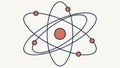 Classic Atom Model Icon, Science and Technology, Fundamental Particles, vector design Generative AI Royalty Free Stock Photo