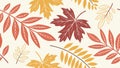 Classic Autumn Maple Leaves Seamless Pattern, vector design Generative AI Royalty Free Stock Photo
