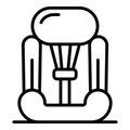 Classic baby car seat icon, outline style