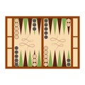 Classic backgammon game field in start position on white