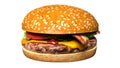 Classic bacon cheese burger isolated juicy Royalty Free Stock Photo