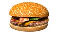 Classic bacon cheese burger isolated juicy Royalty Free Stock Photo