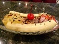 Classic Banana Split. Dessert.