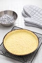 Classic banoffee pie recipe; freshly baked pie crust