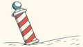 Classic Barber Pole, Red White Striped Emblem, vector design Generative AI Royalty Free Stock Photo