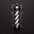 classic barber pole on solid black background photo. ai generative Royalty Free Stock Photo