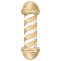 Classic Barber Pole With Spiral Stripes And Decorative Top And Base Royalty Free Stock Photo