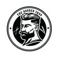 Classic Barber Shop Vintage Logo Design Vector Illustration