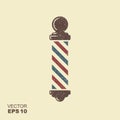 Classic barbershop Pole icon with scuffed effect in a separate layer Vector liiustration