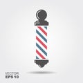 Classic barbershop Pole Isolated on a White Background. Royalty Free Stock Photo