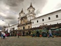 Classic Baroque Architecture Church, in Latin America, travel Quito, Ecuador.