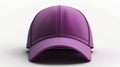 classic baseball cap in a vibrant purple shade, positioned front-on against a white background Royalty Free Stock Photo