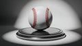 Classic Baseball on Display Pedestal Spotlighted Royalty Free Stock Photo
