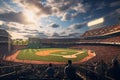 Classic baseball game at Fenway Park capturing. Generative ai