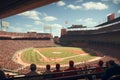 Classic baseball game at Fenway Park capturing. Generative ai