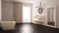 Classic bathroom, modern minimalistic interior design Royalty Free Stock Photo