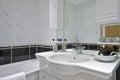 classic bathroom in white with decorative elements Royalty Free Stock Photo