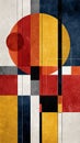 Classic Bauhaus Primary Geometry Flat Abstract Wall Art for Modern Interior Styling Royalty Free Stock Photo