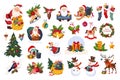 Classic Beautiful Christmas Stickers On White Background