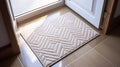 Classic Beautiful Colorful Woolen Cotton Doormat For home entrance and bathroom door mat For Interior Decoration Royalty Free Stock Photo