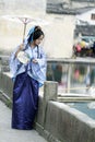 Classic beauty in China, woman in Hanfu dress enjoy free time Royalty Free Stock Photo