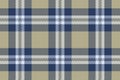 Classic beige, navy, and white plaid pattern. Perfect for textile design, apparel, website backgrounds, or scrapbooking. This Royalty Free Stock Photo
