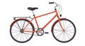 A classic bicycle with a step-over frame, featuring an orange frame and black Royalty Free Stock Photo