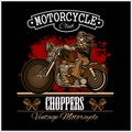 Classic biker illustration for Badge or Label. Motorcycle theme