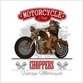 Classic biker illustration for Badge or Label. Motorcycle theme