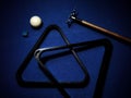 Classic Billiard pool table a billiard ball Royalty Free Stock Photo